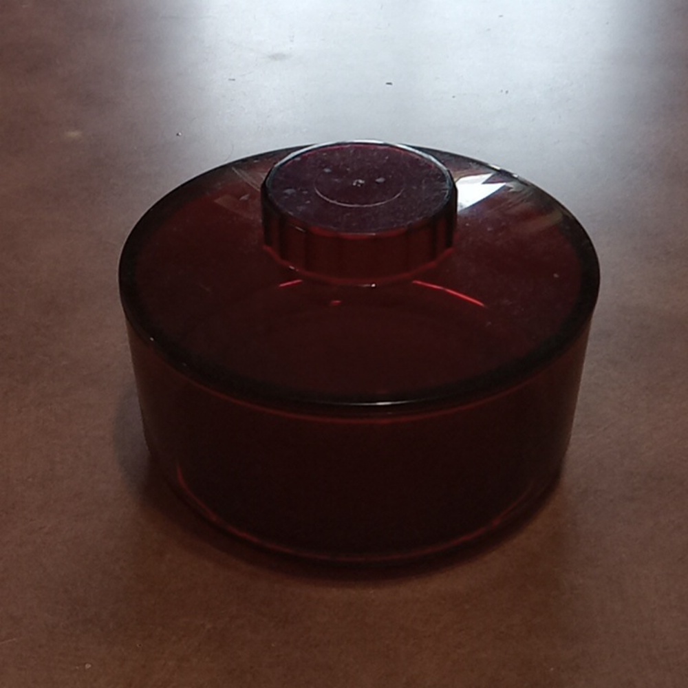 Vintage Tupperware Acrylic Powder/ Candy Box Cranberry